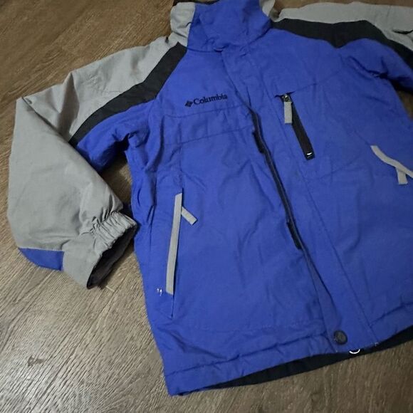 Columbia Boys Ski Jacket Coat Blue Gray Size 8 Youth Omni Tech Waterproof Snow - Picture 3 of 16